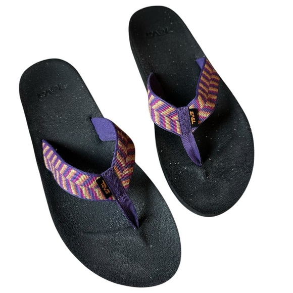 Teva ReFlip Flip Flop Sandals Retro Geometric Inperial Palaca Women's Sz 11 - Picture 6 of 8